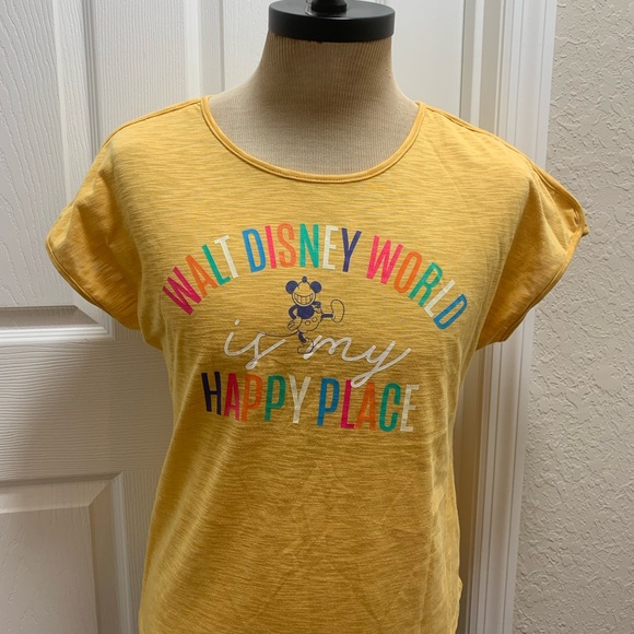 Disney Parks Walt Disney World Is My Happy Place T-shirt Women’s large Yellow - Picture 13 of 16